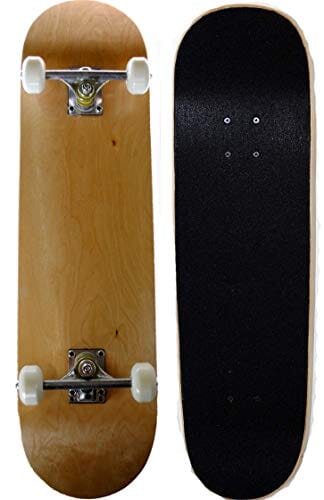 RUNNER Sports Complete Full Size Standard Maple Deck Skateboard (Natural Wood) Sports RUNNER 