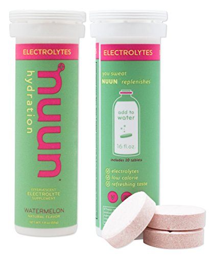 Nuun Hydration: Electrolyte Drink Tablets, Watermelon, Box of 4 Tubes (40 servings), to Recover Essential Electrolytes Lost Through Sweat Supplement Nuun 