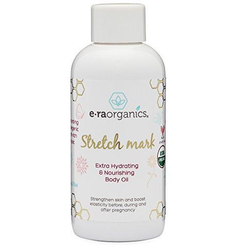 Organic Stretch Mark & Scar Treatment 4oz. USDA Certified Organic Nourishing Body Oil to Reduce, Remove & Prevent Pregnancy Stretch Marks For New Moms. Perfect Moisturizer For Dry, Damaged Skin. Skin Care Era Organics 
