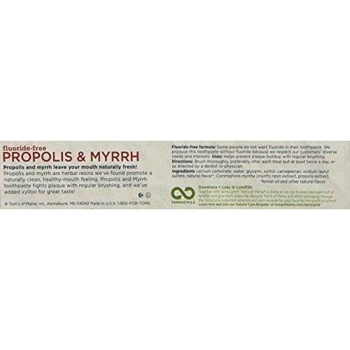 Tom's of Maine Antiplaque Fluoride-free Fennel Toothpaste with Propolis and Myrrh, 5.5 Ounce, 2 Count Toothpaste Tom's of Maine 