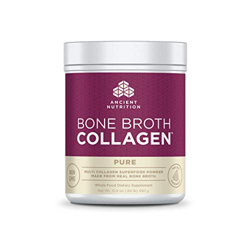 Ancient Nutrition Bone Broth Collagen Powder 30 Servings of All-Natural Protein Powder Loaded with Bone Broth Co-Factors (Pure, 30 Servings) Supplement Ancient Nutrition 