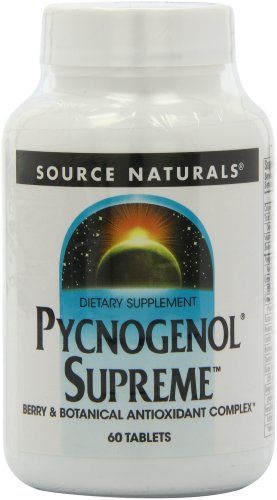 Source Naturals Pycnogenol Supreme 50mg Berry and Botanical Antioxidant Complex for a Broad Range of Free Radical Protection Packed with 500mg Added Vitamin C - 60 Tablets Supplement Source Naturals 