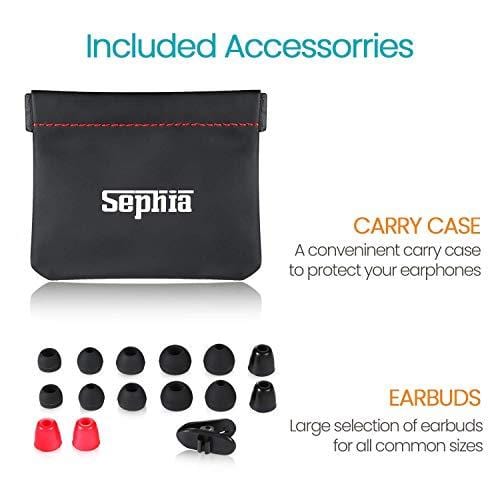 Sephia SP3060VC Earbuds, in Ear Wired Headphones with Microphone and Volume Control, Deep Bass, Noise Isolating Earphones for iPhone, iPad, Samsung Cell Phones and Tablets Electronics sephia 