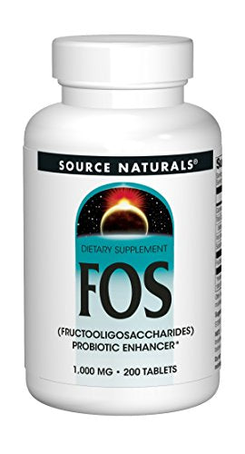 Source Naturals FOS (Fructooligosacchairdes) 1000mg Probiotic Enhancer - Prebiotic Supplement - Natural - 200 Tablets Supplement Source Naturals 