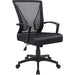 Furmax Office Mid Back Swivel Lumbar Support Desk, Computer Ergonomic Mesh Chair with Armrest (Black) Furniture Furmax 