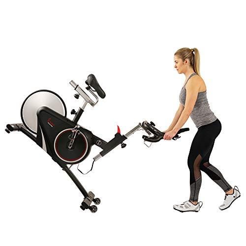 Sunny Health & Fitness Magnetic Rear Belt Drive Indoor Cycling Bike with RPM Cadence Sensor - SF-B1709, Black Sports Sunny Health & Fitness 