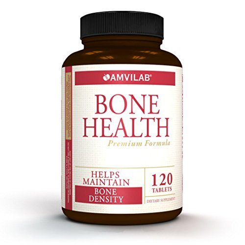 Bone Health - with 1000mg of Calcium, 500mg of Magnesium and 600 IU of Vitamin D. Potent Formula for Men & Women Over 40. Promotes Bone Density, Supports Joint Health, Restores Wellness. 120 Count Supplement AMVILAB 