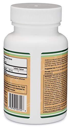 DHEA 100mg – 180 Capsules -Third Party Tested, Made in The USA (Max Strength, 6 Month Supply) for Women and Men by Double Wood Supplements Supplement Double Wood Supplements 