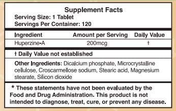 Huperzine A 200mcg (Third Party Tested) Made in The USA, 120 Tablets by Double Wood Supplements (L-Huperzine A) Supplement Double Wood Supplements 