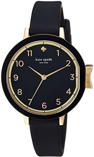 kate spade new york Women's Park Row Silicone Stainless Steel Japanese-Quartz Watch Strap, Black, 12 (Model: KSW1352) Watch Kate Spade New York 