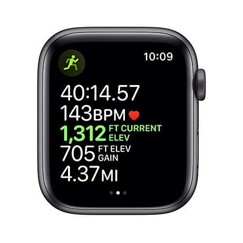 Apple Watch Series 5 (GPS + Cellular, 44mm) - Space Gray Aluminum Case with Black Sport Band Wireless Apple 