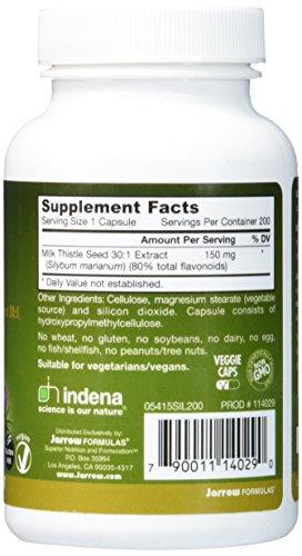 Jarrow Formulas Milk Thistle (Silymarin Marianum), Promotes Liver Health, 150 mg per Capsule, 200 Veggie Capsules Supplement Jarrow Formulas 