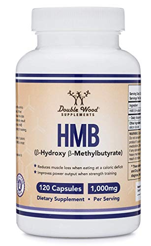 HMB Supplement, Third Party Tested, Made in USA, 120 Capsules, 1000mg per serving, 500mg per capsule. Supplement Double Wood Supplements 