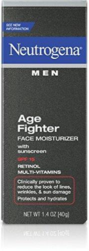 Neutrogena Age Fighter Anti-Wrinkle Face Moisturizer for Men, Daily Oil-Free Face Lotion with Retinol, Multi-Vitamins, and Broad Spectrum SPF 15 Sunscreen, 1.4 oz Skin Care Neutrogena 