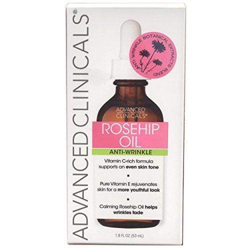 Advanced Clinicals Rosehip Oil Anti-wrinkle Face Oil with Vitamin C and Vitamin E for Sun Damage, Age Spots and Wrinkles (1.8oz) Skin Care Advanced Clinicals 