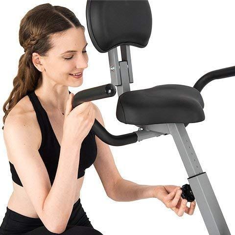AuWit Magenetic Exercise Bike w/Multi Level Tension Control Adjustable Resistance LCD Screen Easy Storage Fitness Machine (Black) Sports AuWit 