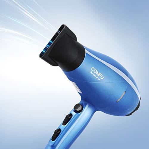 CONFU 1875W MuteDry Lightweight Hair Dryer, Professional Fast Drying Blow Dryer with 2 Speed / 3 Heat Settings and Cool Shot Button Hair Dryer CONFU 