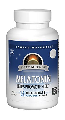 Source Naturals Sleep Science Melatonin 1mg Peppermint Flavor Promotes Restful Sleep and Relaxation - Supports Natural Sleep/Wake Patterns and Rhythms - 300 Lozenges Supplement Source Naturals 