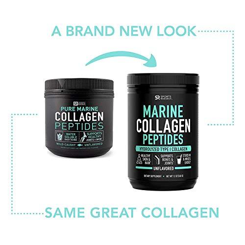 Marine Collagen Peptides Powder from ONLY Wild-Caught Snapper | Certified Paleo Friendly, Non-GMO Project Verified and Gluten Free - Easy to Mix in Water or Juice! (12oz Bottle) Supplement Sports Research 