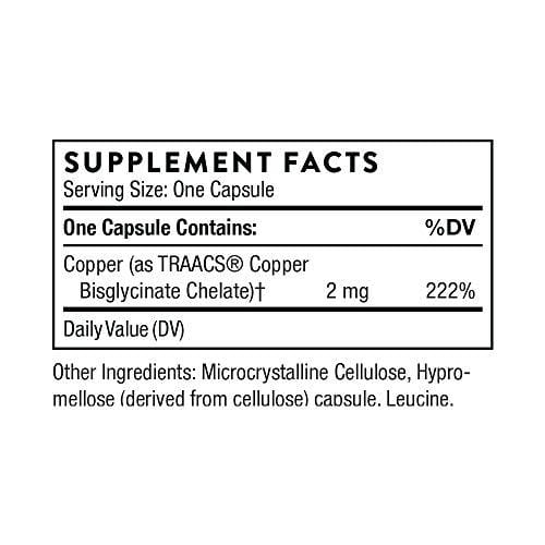 Thorne Research - Copper Bisglycinate - Well-Absorbed Trace Mineral Supplement - 60 Capsules Supplement Thorne Research 