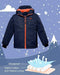Wantdo Boy's Hooded Rain Jacket Fleece Lined Windcheater Outdoors Rain Gear(Dark Blue, 8) Ski Wantdo 