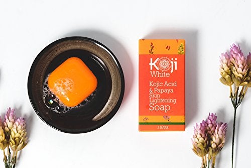 Kojic Acid & Papaya Skin Lightening Soap (2.82 oz / 2 Bars) - Natural Brightening with Hyaluronic Acid for Smooth Face & Body, Dark Spot Elimination for Freckles, Acne Scars, Uneven Skin Tone Skin Care Koji White 