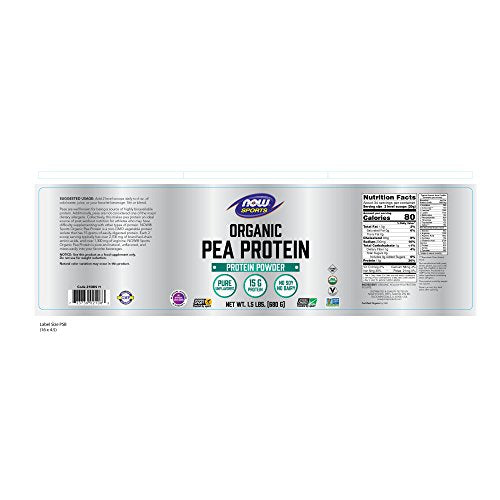 NOW Sports Organic Pea Protein Powder, 1.5 Pound Supplement Now Sports 