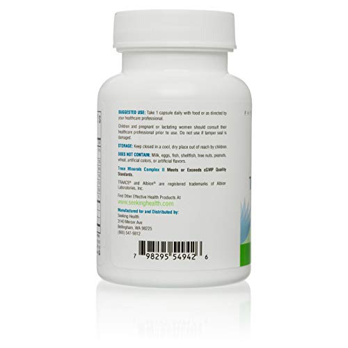 Seeking Health | Trace Minerals Complex II | 9 Trace Minerals | Iron- and Copper-Free | 30 Vegetarian Capsules Supplement Seeking Health 