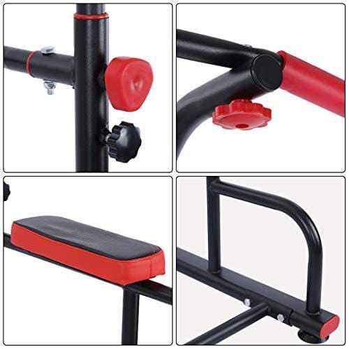 Power Tower Pull Up Bar, Adjustable Height Pull Up & Dip Station Multi-Function Home Gym Strength Training Fitness Workout Station (Black, 26.6"(W) X 32.2"(L) X 64-88"(H)) Apparel Aritone 