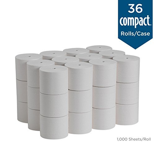 Compact Coreless 2-Ply Recycled Toilet Paper by GP PRO (Georgia-Pacific), 19375, 1000 Sheets Per Roll, 36 Rolls Per Case Skin Care Georgia Pacific 