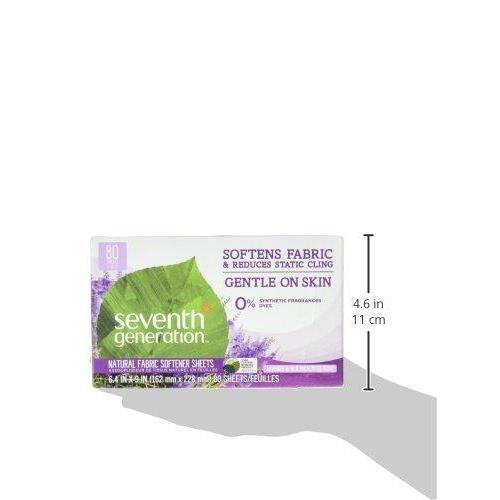 Seventh Generation Fabric Softener Sheets, Fresh Lavender scent, 80 count (Packaging May Vary) Fabric Softener Seventh Generation 