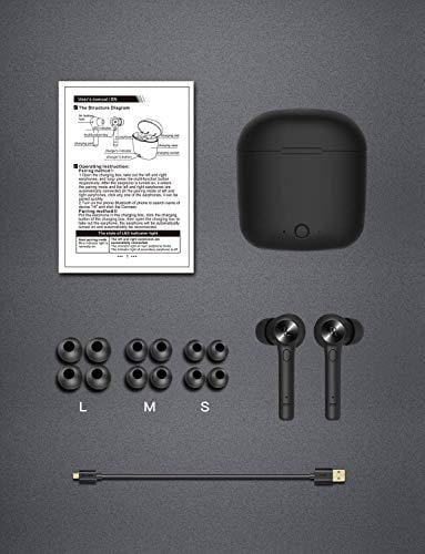 Bluetooth 5.0 Wireless Earbuds, Bluedio Hi(Hurricane) TWS Wireless Earbud Headphones in-Ear Earphones with Charging Case, Mini Car Headset Built-in Mic for Cell Phone/Running/Android, 5Hrs Playtime Electronics Bluedio 