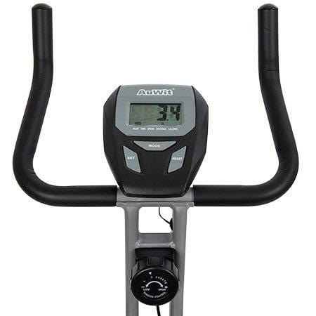 AuWit Magenetic Exercise Bike w/Multi Level Tension Control Adjustable Resistance LCD Screen Easy Storage Fitness Machine (Black) Sports AuWit 