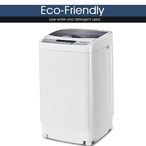 Giantex Full-Automatic Washing Machine Portable Compact 1.34 Cu.ft Laundry Washer Spin with Drain Pump, 10 programs 8 Water Level Selections with LED Display 9.92 Lbs Capacity Major Appliances Giantex 