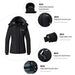 Wantdo Women's Detachable Hood Waterproof Fleece Lined Parka Windproof Ski Jacket Black US Medium Ski Wantdo 
