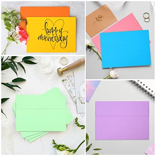 50 Pack Colored Envelopes, 5x7 Envelopes, Card Envelopes A7 Envelopes Envelopes for Invitations, Printable Invitation Envelopes for Weddings, Invitations, Photos, Postcards, Greeting Cards, Mailing Office Product Joyberg 