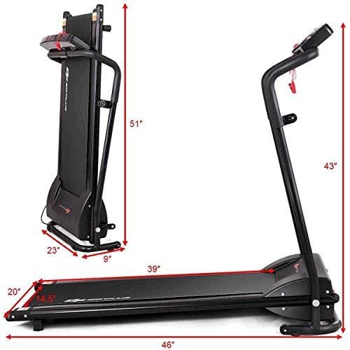 Goplus Compact Folding Treadmill for Home, Electric Walking Running Machine, Low Noise, Built-in 2 Workout Modes and 12 Programs, with Display Sports Goplus 