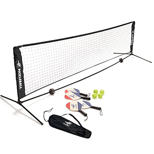 FILA Accessories Pickleball Net Set - Includes Pickleball Paddles Set of 4 with Regulation Size 4 Outdoor Balls & 10ft All Weather Mesh Net for Indoor or Outdoor Use - Lightweight, Quick & Easy Setup Sports FILA Accessories 