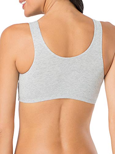 Fruit of the Loom Women's Built-Up Sports Bra 3 Pack Bra, Mint chip/White/Grey Heather, 36 Apparel Fruit of the Loom 