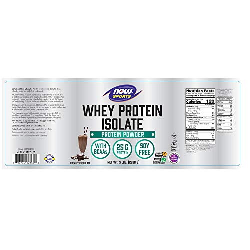 NOW Sports Whey Protein Isolate, Creamy Chocolate, 5-Pound Supplement Now Sports 