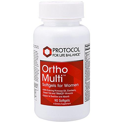 Protocol For Life Balance - Ortho Multi™ Softgels for Women - with Evening Primrose Oil, Cranberry, Green Tea and TRAACS Minerals, Easier to Swallow and Absorb - 90 Softgels Supplement Protocol For Life Balance 
