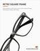 TIJN Unisex Stylish Square Non-Prescription Eyeglasses Glasses Clear Lens Women Men Eyewear Shoes TIJN 