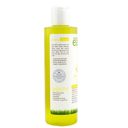 Control Acne Face Wash w/Organic Plant Based Citrus, Vitamin C & MSM Skin Care Made from Earth 