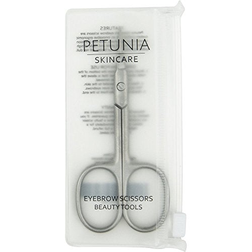 Petunia Skincare Premium Curved Beauty Scissors for Facial Hair, Manicure, Nail, Moustache, Eyebrow, Eyelash, Nose, Ear, Cuticle and Dry Skin Grooming Kit, Men and Women Skin Care Petunia Skincare 
