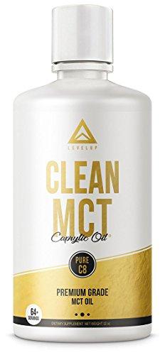 CLEAN MCT - 100% Pure C8 Caprylic Acid MCT Oil (32oz) Supplement LevelUp 