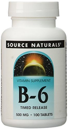 Source Naturals Vitamin B-6 500mg Timed Released Pyridoxine, with Added Calcium Supplement - Supports Immune System & Metabolism of Carbohydrates, Fats & Proteins - 100 Tablets Supplement Source Naturals 