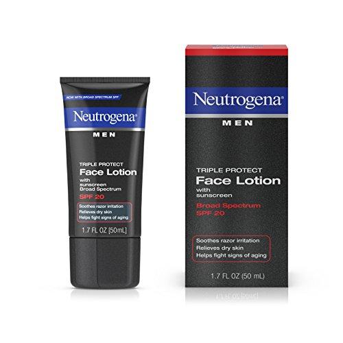 Neutrogena Triple Protect Men’s Daily Face Lotion with Broad Spectrum SPF 20 Sunscreen, Moisturizer to Fight Aging Signs, Soothe Razor Irritation & Relieve Dry Skin, 1.7 fl. oz ( Pack of 2) Skin Care Neutrogena 