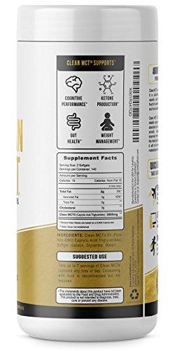 Clean MCT Capsules - Pure C8 MCT Oil Softgels (1000mg Each) Supplement LevelUp 