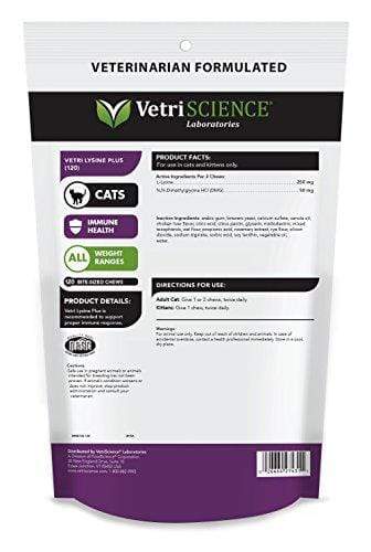 VetriScience Laboratories - Vetri Lysine Plus, 120 Bite-Sized Chews Animal Wellness VetriScience Laboratories 