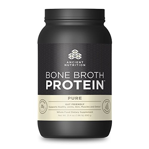 Ancient Nutrition Bone Broth Protein Powder, Pure Flavor, 40 Servings Size Supplement Ancient Nutrition 